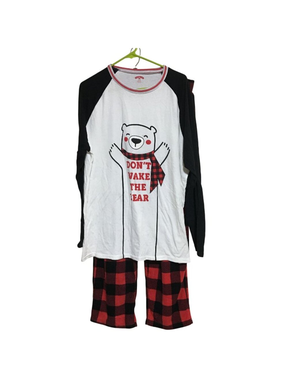 HOLIDAY TIME DON'T WAKE THE BEAR CHRISTMAS PAJAMA SET MENS SIZE XL